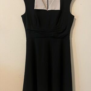 Calvin Klein Black and Cream Midi Dress